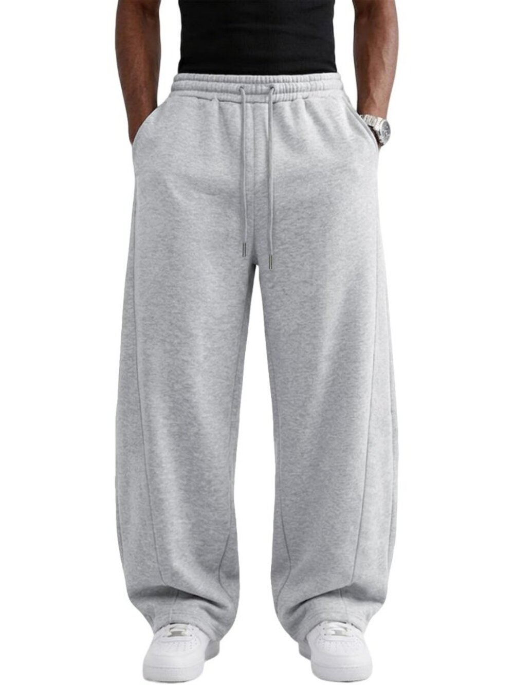Baggy Wide Leg Lounge Sweatpants for Men | Cotton Casual Joggers, Comfy Fit